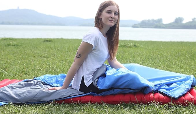 REDCAMP Ultra Lightweight Sleeping Bag for Backpacking, Comfort for Adults Warm Weather, with Compression Sack