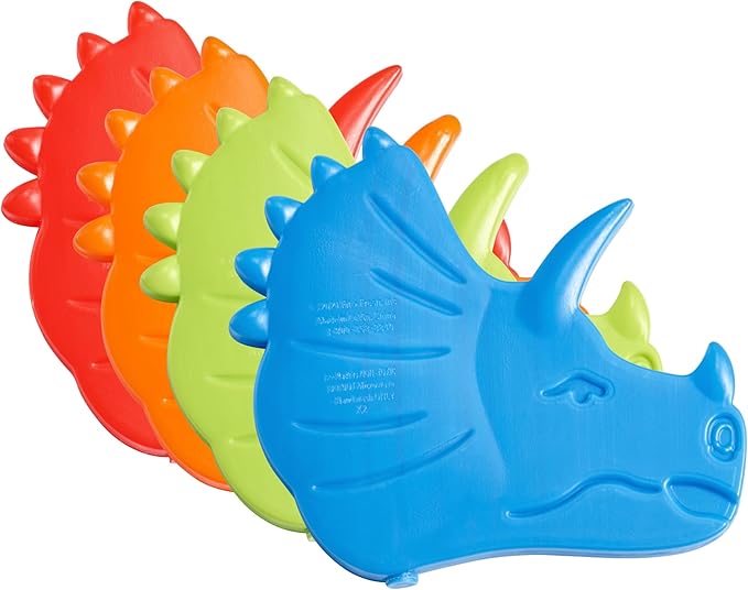 Cool Coolers Kids Lunch Box Ice Packs, Slim Ice Packs for Lunch Bags, Lunch Ice Packs Reusable-Multicolored 4 Pack (Dinosaur)
