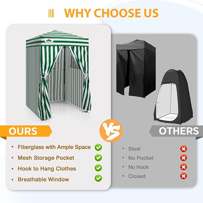 EAGLE PEAK Flex Ultra Compact 4x4 Pop-up Canopy, Sun Shelter, Changing Room, Portable Privacy Canopy Cabana for Pool, Fashion Photoshoots, or Camping, 4x4 ft, Green/White