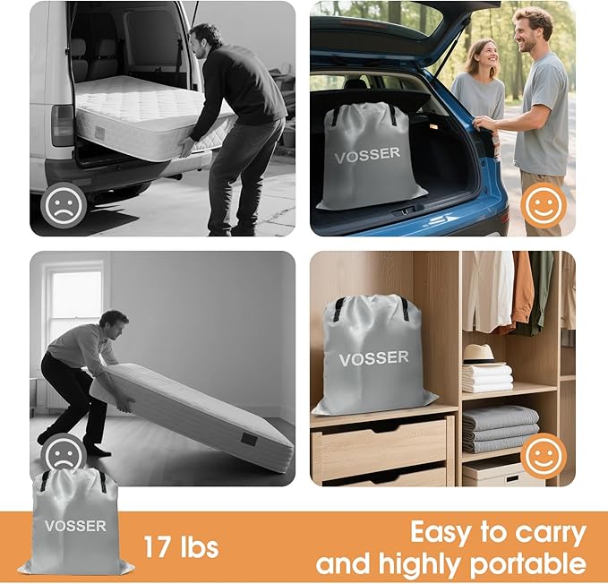Twin Size Airbed with Detachable Rechargeable Pump - for Camping & Home Use, Portable Design, Supports up to 330 lbs MAX