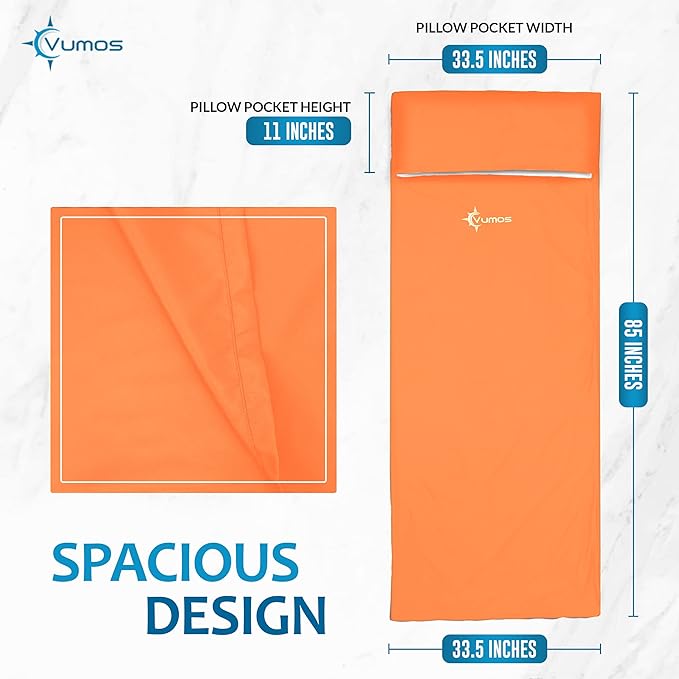 Sleeping Bag Liner and Camping Sheet – Silk Like Material for Travel - Has Full Length Zipper