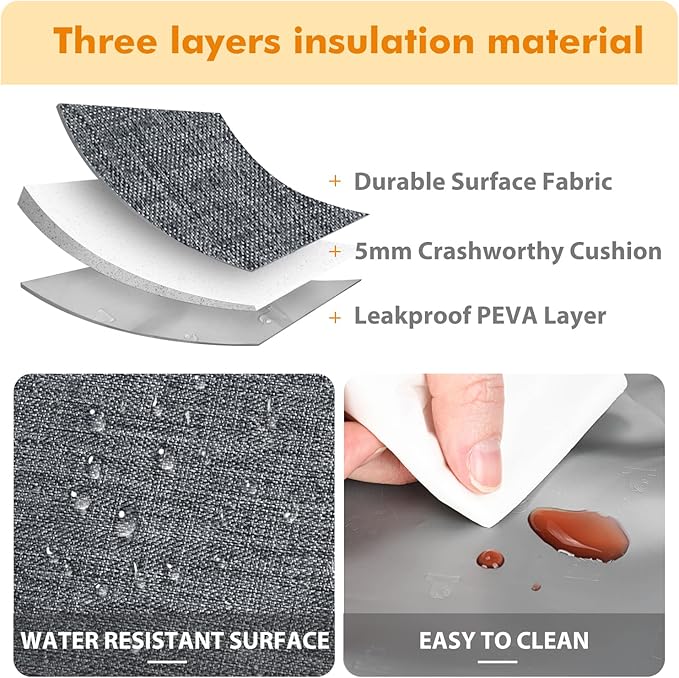 Tirrinia Large Insulated Lunch Bag for Men and Women, Adult Double-Layer Leakproof Reusable Grocery Bag, Office, Travel, Work Lunch Cooler Tote