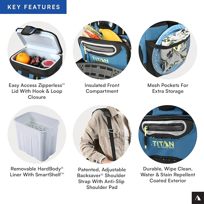 Arctic Zone Titan Deep Freeze Cooler - Zipperless Hardbody Cooler - Small & Large Capacity- Beach & Camping Cooler - Deep Freeze Insulation, HardBody Liner, and SmartShelf
