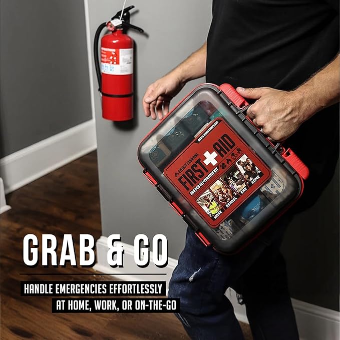 EVERLIT 400 Pcs Emergency First Aid Kit Medical Kit Professional Med Kit Supplies for Preparedness, Survival, Office, School, Home, Disaster, Car, Business, Restaurant