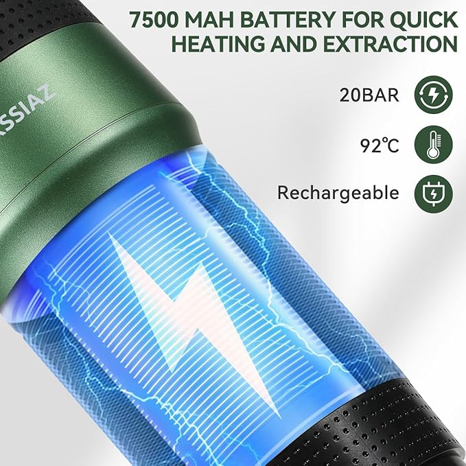 Portable Espresso Machines, Electric Espresso Maker with Self-Heating, USB-C & Car Charger, 20 Bar Mini Coffee Maker With NS Capsule & Ground Coffee for Camping, Hiking, Travel, Office, Green