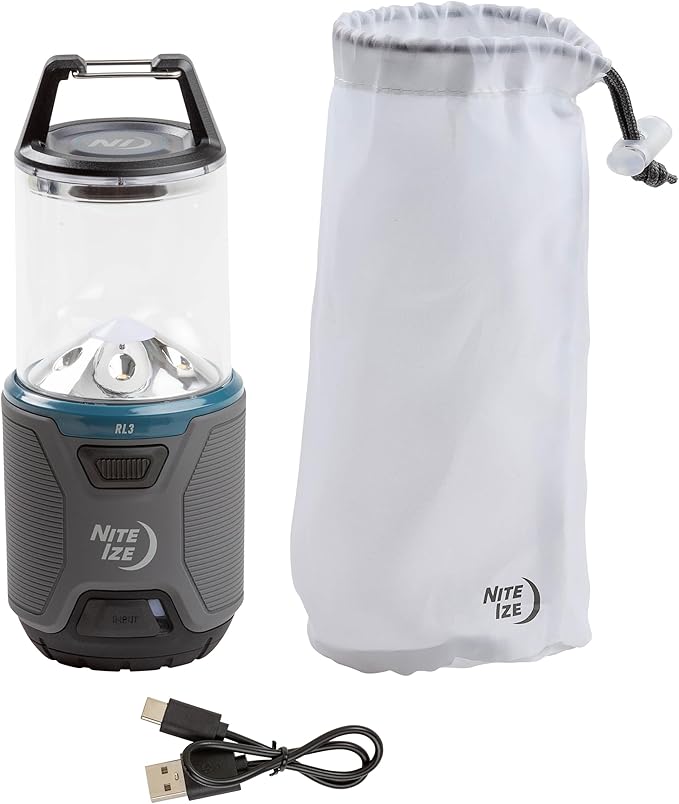 Nite Ize Radiant RL3 PowerSwitch Rechargeable Lantern - LED Lantern Perfect for Camping Gear & Emergency Kits - Rechargeable with Power Bank