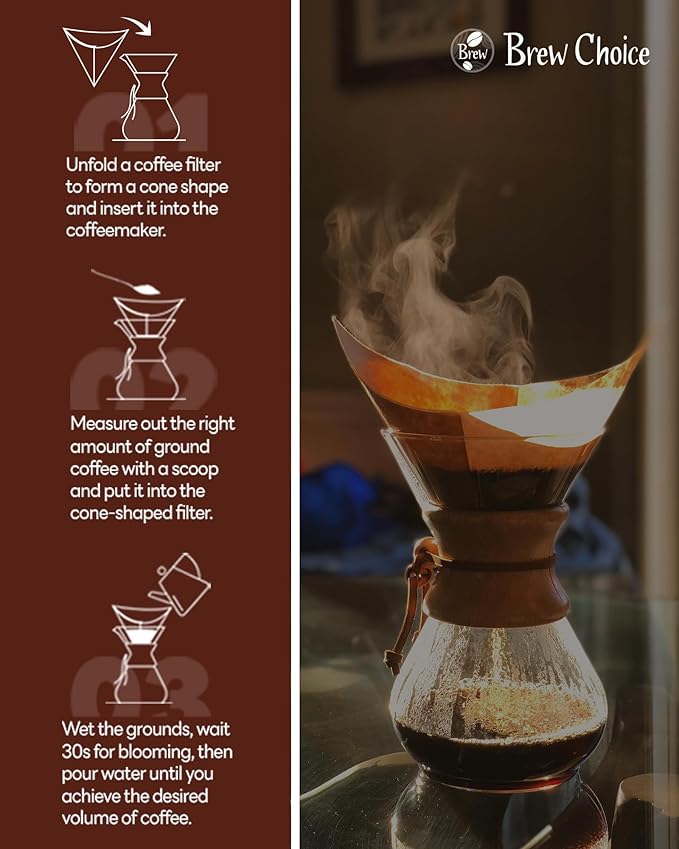 200ct Pre-folded Unbleached Cone Coffee Filters, Upgraded 30% Natural Thicker Paper for Pure Taste, Compatible with Pour-Over Coffee Makers