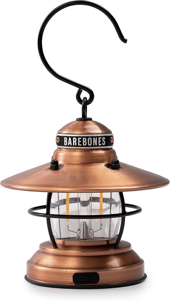 Barebones Edison Mini Vintage Adjustable LED Compact Outdoor Lantern - Essential Gear for Camping, Hiking, Fishing, Tents and Outdoor Adventures