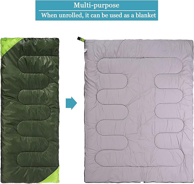 Camping Sleeping Bag for Adults Boys and Girls,Cold and Warm Weather-Summer, Spring, Fall, Lightweight, Waterproof Compact Bag for Camping Gear Equipment, Traveling, and Outdoors