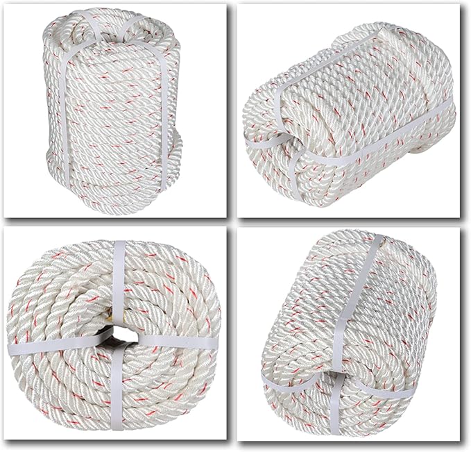 1/2Inch x 150FT Arborist Bull Rope, High Strength Double Braid Polyester Tree Rigging Line Utility Rope for Halyard, Sailboat Weathered Line, Tree Work, Camping, Swings, Tying Goods