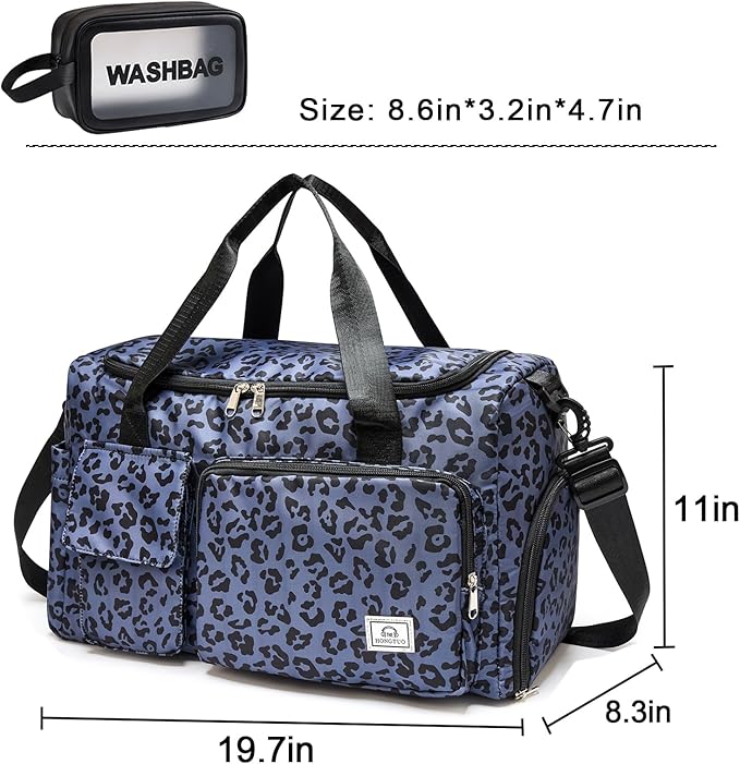 Small Gym Bag for Women, Travel Duffle Bag Carry On Weekender Bag with Shoe Compartment