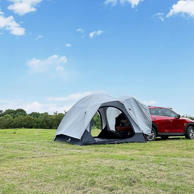 MC TOMOUNT SUV Tent 10ft*10ft*7ft Universal for SUV/CUV/Cars with Rainfly & 2 Doors for Camping Family Camping