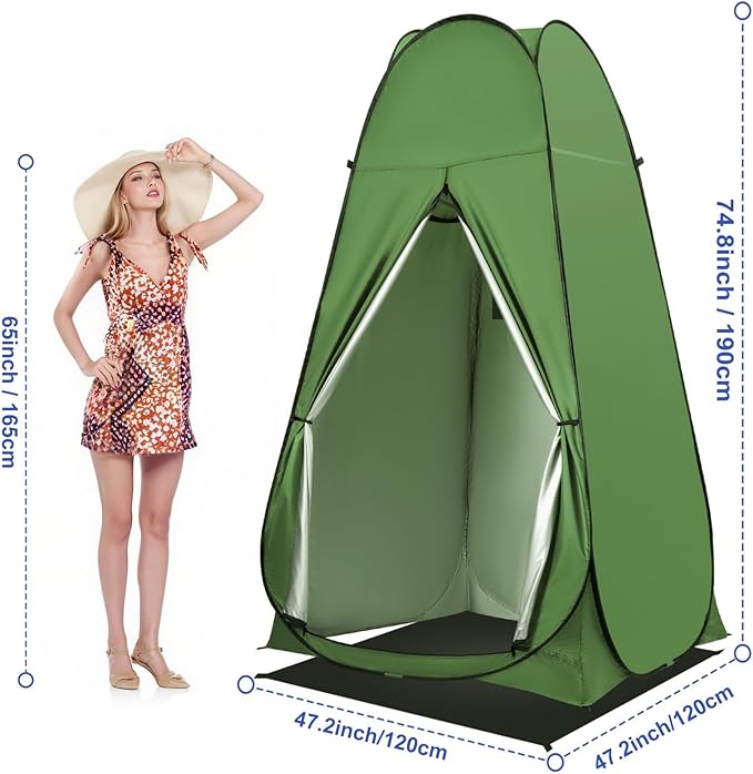 Pop Up Privacy Shower Tent, Outdoor Portable Changing Tent Camping for Camping Beach Toilet Shower Bathroom Changing Room Sun Shelter with Window with Carry Bag