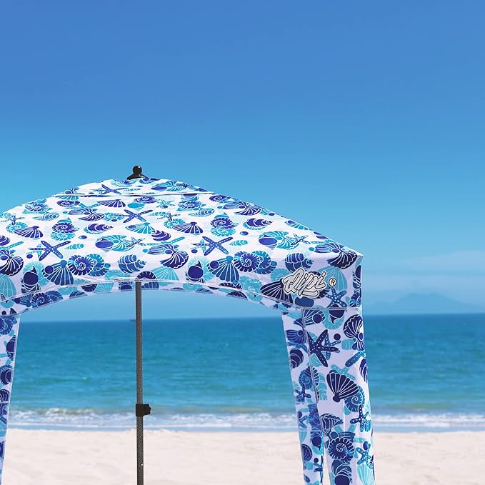 Qipi Beach Cabana - Easy to Set Up Canopy, Waterproof, Portable 6' x 6' Beach Shelter, Included Side Wall, Shade with UPF 50+ UV Protection, Ultimate Sun Umbrella - for Kids, Family & Friends