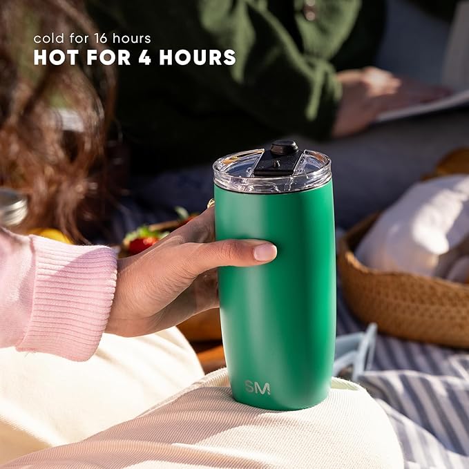 Simple Modern Voyager Travel Coffee Mug Tumbler with Flip Lid | Insulated Stainless Steel Cold Brew Iced Coffee Cup | Gifts for Women Men Him Her | 12oz | Tropical Wave