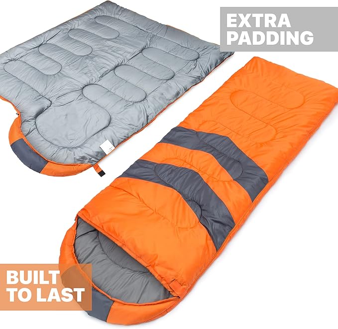 MalloMe Sleeping Bags for Adults Cold Weather & Warm - Backpacking Camping Sleeping Bag for Kids 10-12, Girls, Boys - Lightweight Compact Camping Essentials Gear Accessories Hiking Sleep Must Haves