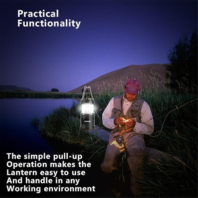 GEMEK Lantern Camping Essentials Lights, Tent Lights for Emergency, Survival Gear and Supplies for Hurricane, Led Flashlight for Power Outages, Battery Operated Lamp