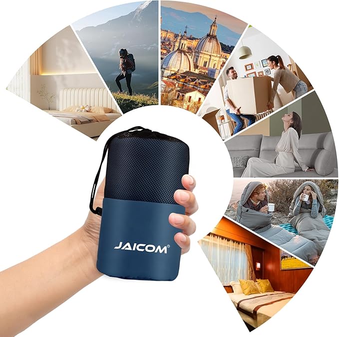 Sleeping Bag Liner, Travel Sheets & Adult Sleep Sack, Ultralight and Portable Summer Sleeping Bag - Ideal for Backpacking, Hotels and Hostels, Business Trips, Camping