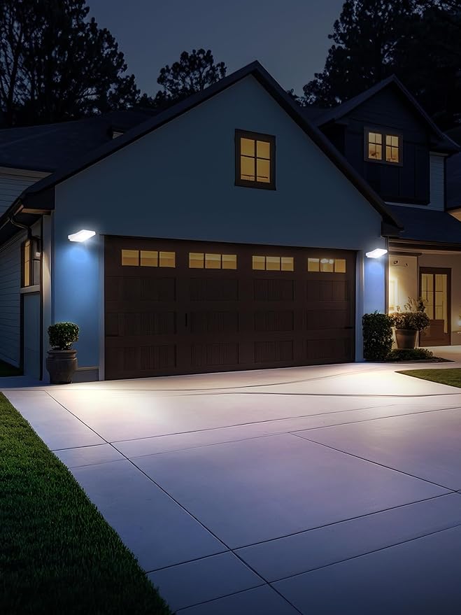 intelamp Gutter Lights Solar Powered, Portable Outdoor Solar Light 2 Pack, Camping Lantern Outdoor Waterproof,2000mAh Emergency Light, Suitable for Fishing, Hiking, Corridor, Aisle