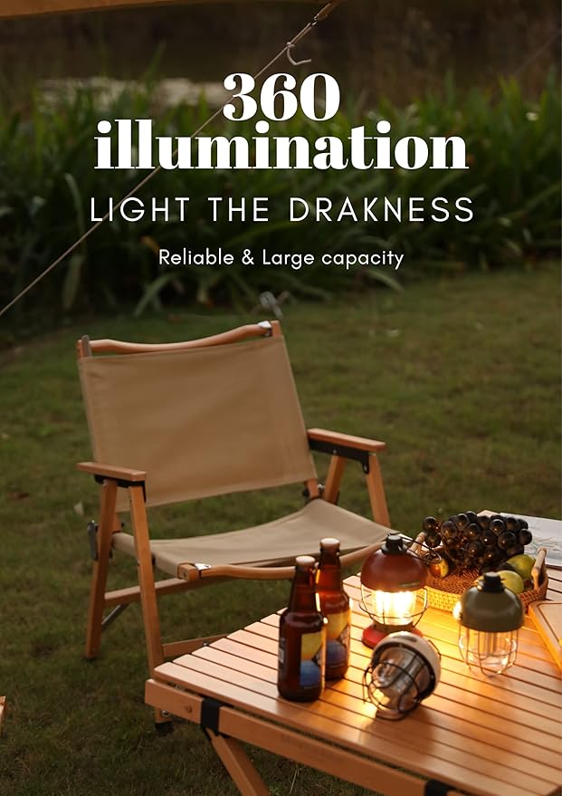 Crazy Power Camping Lantern Rechargeable LED Camping Light Premium Vintage Light 4500 mAh High Capacity Dimmable 3 Light Modes Waterproof for Camping Hiking Fishing Power Outages (CPB200 Red)