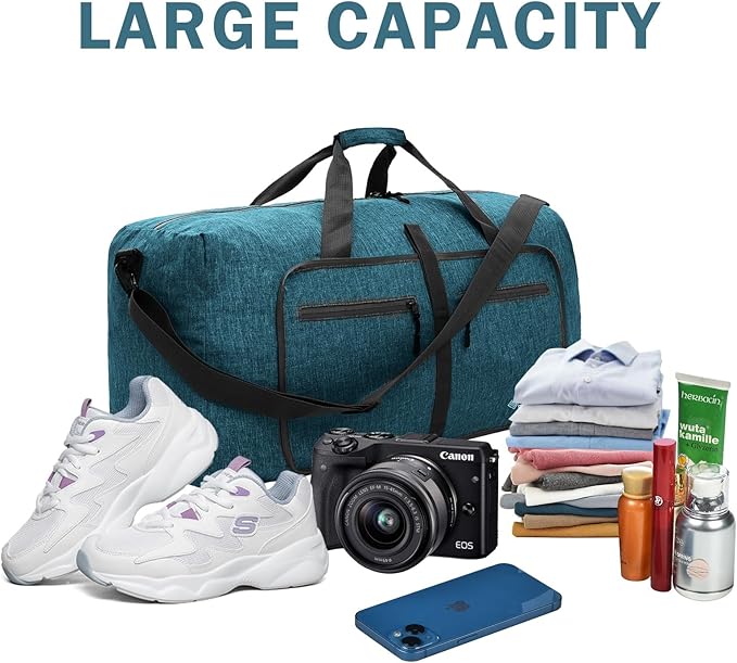 Dimayar 115L Travel Duffle Bag for Men Women - Foldable Duffel Bag with Shoes Compartment - Overnight Bags Waterproof & Tear Resistant(Green)