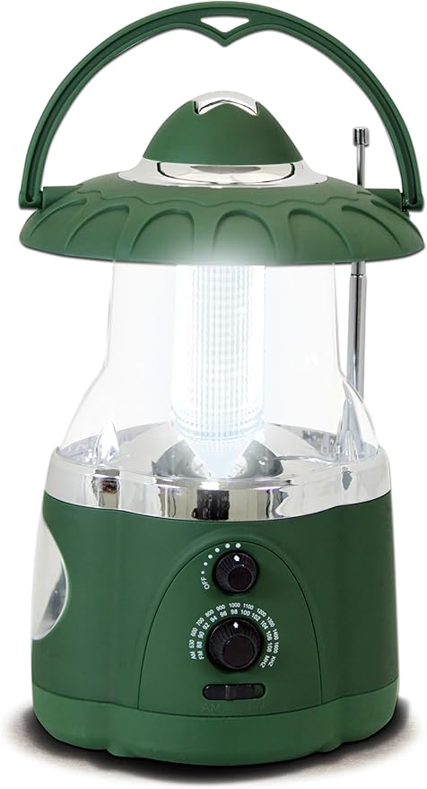 Multifunctional Radio Lantern and Emergency Flashlight, Battery Operated, 12 Bright Lantern LED's and 4 Bright Flashlight LED's, Hurricane Lantern by Northpoint