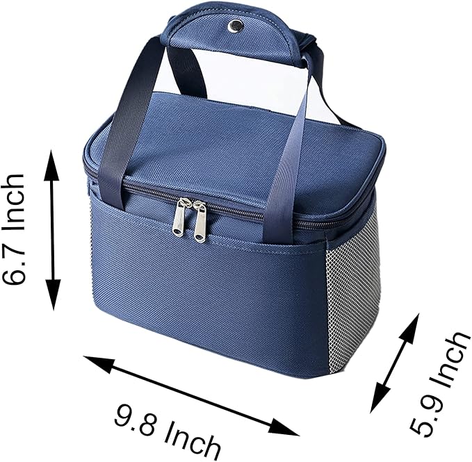 Yansanido 6L Thickened Blue Reusable Insulated Lunch Bag for Women and Men Travel Picnic and Lunch Box (Small, Blue)