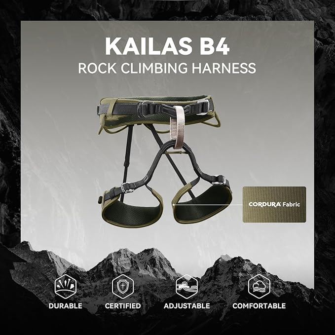 KAILAS B4 Rock Climbing Harness Men Roofing Harness Safety Belt Climbing Gear Adjustable Mountaineering Lightweight