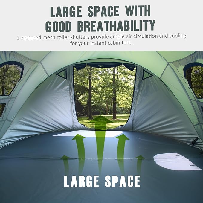 Tents for Camping, 2/3/4 Person Easy Pop Up Tents for Camping, Waterproof Windproof Automatic Setup Camping Tent with Extra Storage, 2 Doors Instant Family Tents for Hiking & Traveling