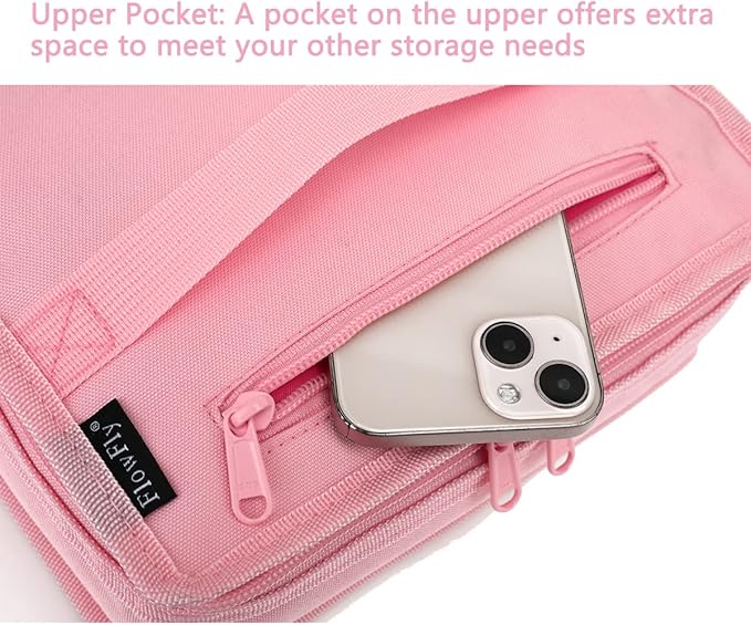 FlowFly Small Insulated Lunch box Portable Soft Bag Mini Cooler Thermal Meal Tote Kit with Handle for Work & School, Pink