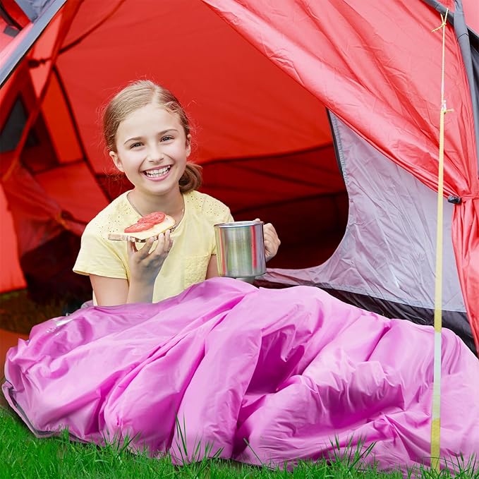 AGEMORE Ultralight Warm Weather Sleeping Bag, Portable Lightweight Waterproof Compact Sleeping Bag with Compression Sack, Fit for Kids Teens or Adults Outdoor Camping, Backpacking & Hiking