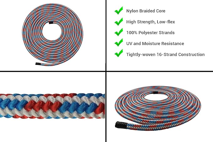 Pelican Arborist-16 Strand 12.7 mm (1/2 inch) Arborist - 7000 lbs Breaking Strength - Static Climbing Rope Used for Arborists - 120 ft - Plain End
