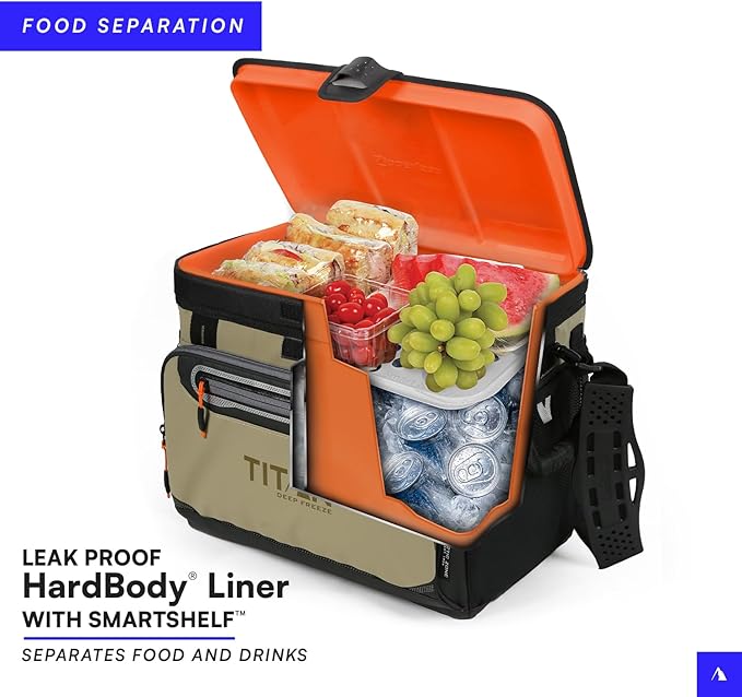 Arctic Zone Titan Deep Freeze Cooler - Zipperless Hardbody Cooler - Small & Large Capacity- Beach & Camping Cooler - Deep Freeze Insulation, HardBody Liner, and SmartShelf