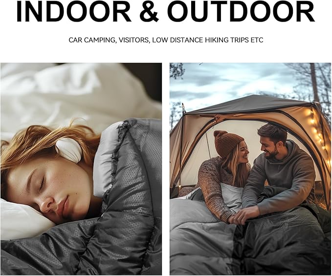 Sleeping Bags for Adults Cold Weather,Portable, Waterproof,Lightweight Sleeping Bag for Tall Girls Boys with Compression Sack for Warm Camping, Hiking, Outdoor & Indoor