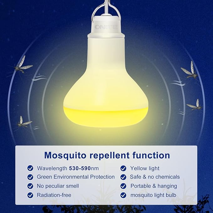 Onite USB LED Light Bulb for Portable Power Station/Solar Panels, Yellow/Amber/Warm/White Dimmable Emergency Lights for Power Outages/Camping/BBQ/Backyard