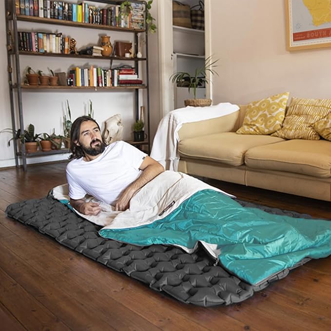 Ultralight Sleeping Bag - Envelope Lightweight Portable, Waterproof, Comfort with Compression Sack - Great for 3 Season Traveling, Camping, Hiking