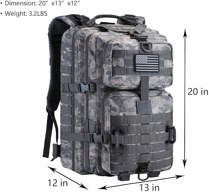 MOLLE Assault Pack, Tactical Backpack Military Army Camping Rucksack, 3-Day Pack