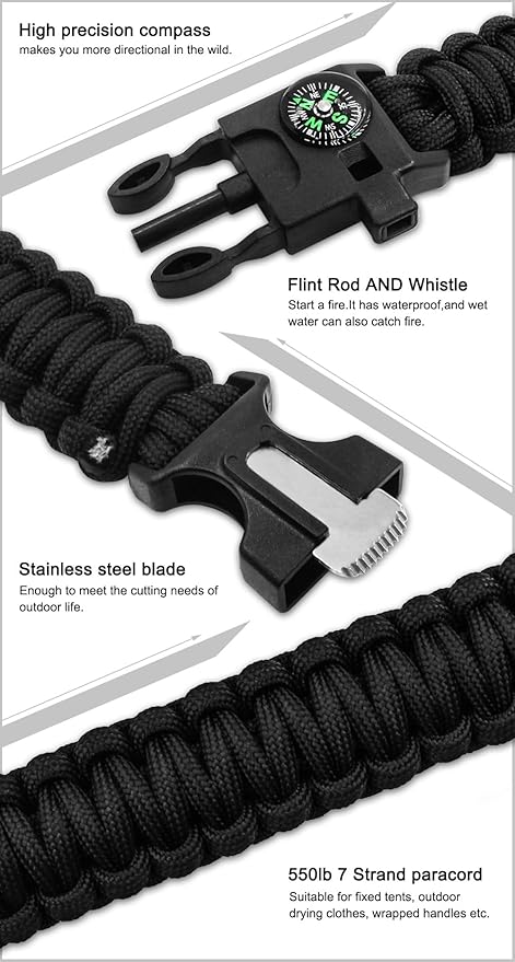 GALAXYLENSE Galaxy 251 Pcs First Aid Kits For Survival Emergency Trauma Military Combat Tactical Medical Hunting Camping Hiking IFAK EMT Bag (21 in 1 Bracelets Black)