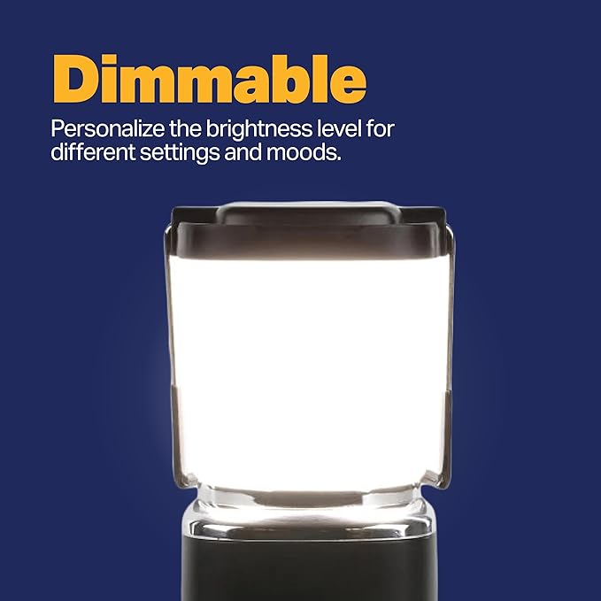 LUXPRO LP189 Mini Lantern - USB-C Rechargeable Camping Light - with 4 Lighting Modes - Dimmable LED Portable Lantern for Hiking & Emergency - Handy Compact Design - Black