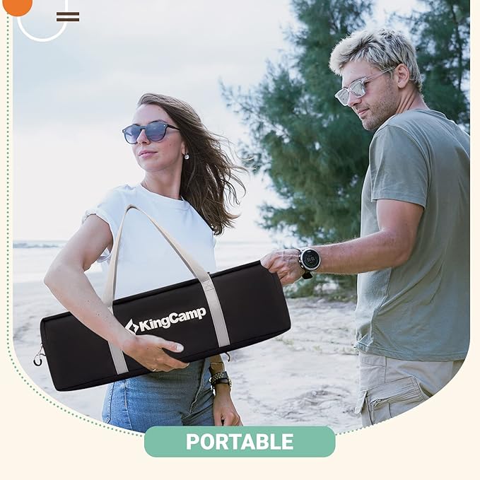 KingCamp Shower Tent, Large Portable 1/2 Room Dressing, Toilet and Changing Tents with Shower Bag & Floor for Camping & Travel