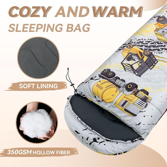 Kids Sleeping Bag for Camping - Lightweight 3 Season Backpacking Sleeping Bag, Compact Child Sleeping Bag for Girls and Boys, Waterproof Youth Sleeping Bag for Outdoor by Croosseoutdoors