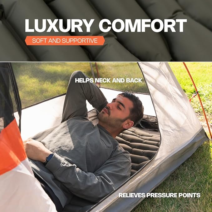 ANGORA BRANDS Lightweight Outdoor Sleeping Pad | Compact Travel Sleeping Mat for Backpacking, Hiking, or Camping | Portable Sleeping Bed & Camping Accessories | Sleeping Pad by Strotta