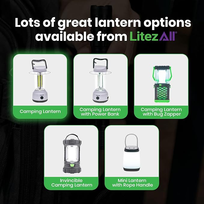 LitezAll LED Lanterns for Power Outages, Brightest Lantern 2000 Lumens - Battery Powered Light Emitting Diode Lantern for Emergency and Camping