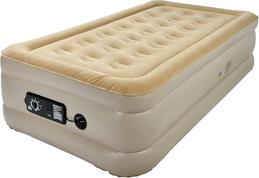 Serta Raised Air Mattress with Never Flat Pump | Luxury Inflatable Mattress with Built in Air Pump to Ensure a Good Night’s Rest | Heavy Duty Blow Up Mattress with Self Inflating Pump