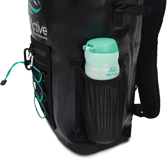 FE Active 20L Waterproof Dry Bag Backpack for Hiking, Camping & Fishing Gear - For Kayaking, Boating & Travel - Made in California, USA - Waterproof Backpack