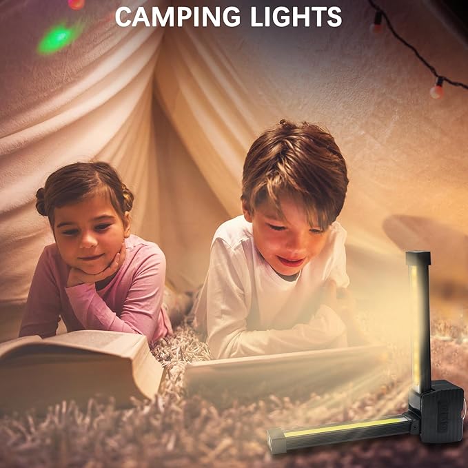 Gym Lamp, Magnetic Posing lamp,7th Gear Dimming &180 Degree Rotating Folding Work Light, Portable LED Flashlight, Handheld USB Rechargeable Power Bank Camping Flashlight（1PCS