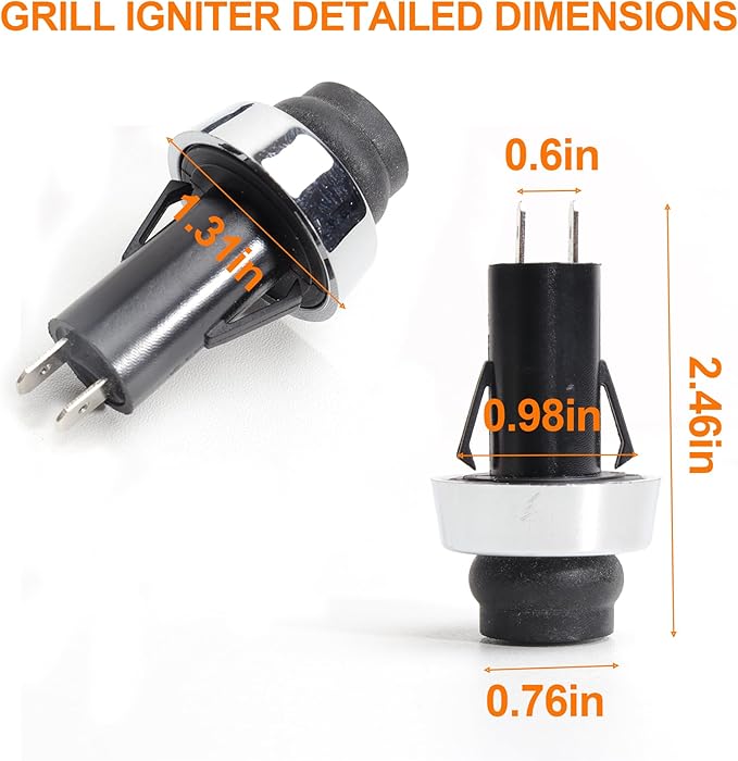 SafBbcue 66220 Igniter Push Button Switch for Genesis II Spirit II S-310 E-310 S-210 E-210 GS4 Gas Grill Replacement Parts for Weber Igniter Switch 66220 Igniter Button Switch GS4 Igniter for Weber