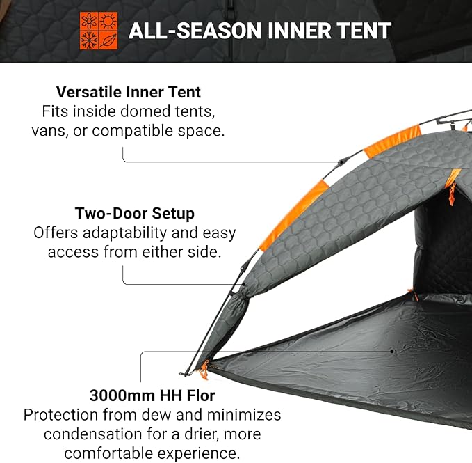 Crua Culla Maxx Temperature Regulating Inner Camping Tent – Interior Pop Up Tent Insulation Liner, Offers Blackout Coverage & Noise-Cancellation, Ideal for All Seasons