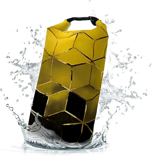 Waterproof Dry Bag,Roll Top Geometric Ombre Small Waterproof Backpack 5L/10L/20L Floating and Lightweight Bags for Kayaking, Boating, Fishing, Swimming and Camping