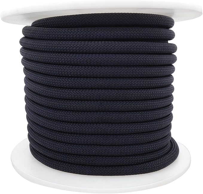 Ritafc Static Climbe Rope Rappelling Ropes 150FT(46M) UIAA Static Line Nylon Kern Mantle Rope for Mountain Tree Climbe, Hauling, Rescue